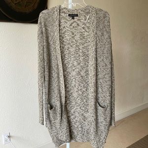 Banana Republic marled green chunky knit drape long cardigan